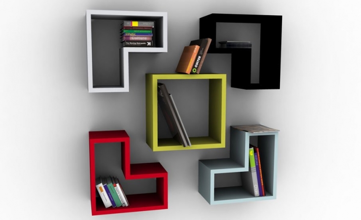 Beşli renkli kitaplık modeli