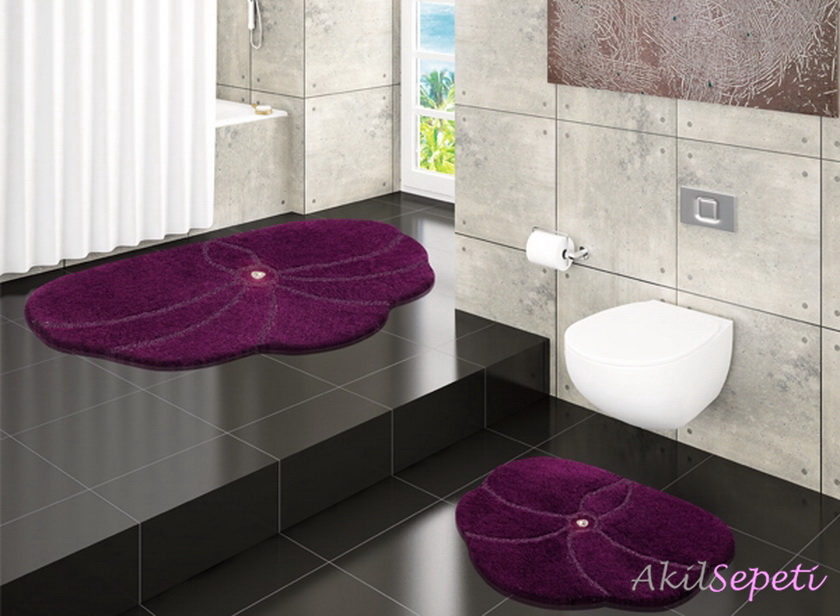 Bordo sade banyo paspas modelleri