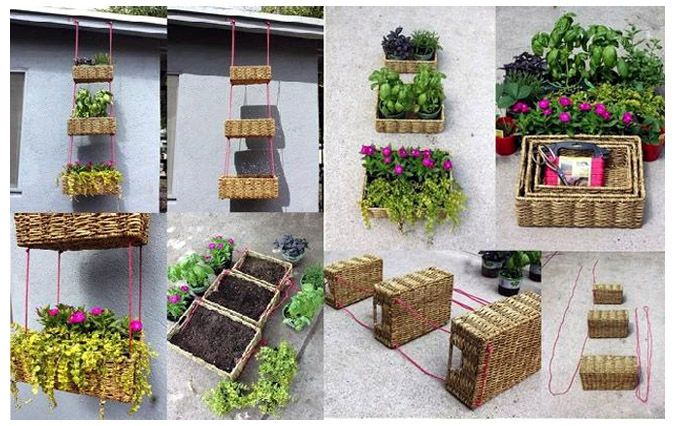 El yapımı sepet saksı modeli
