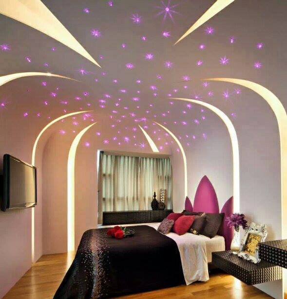 Işıklı yatak odası dizayn modelleri