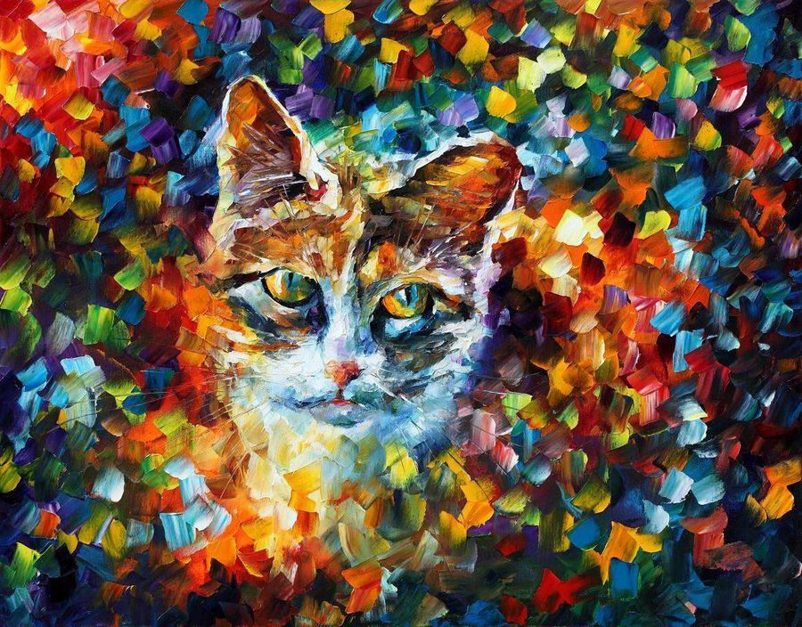 Kedili yağlı boya tablo modelleri