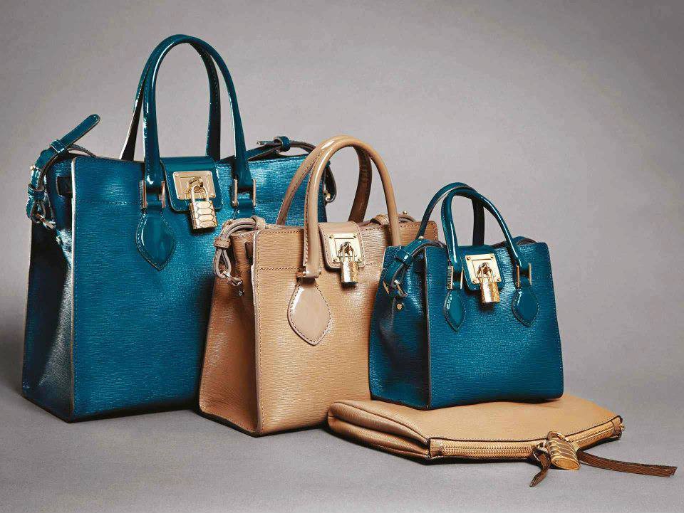 Mavi kahverengi deri bayan çanta modelleri