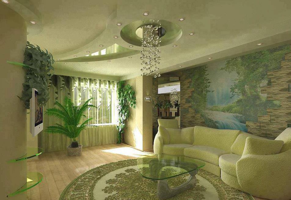 Yeşil modern oturma odası dizayn modelleri