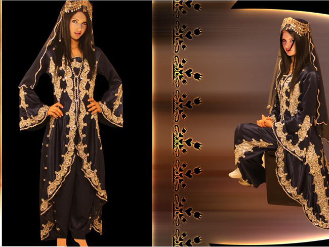 Siyah kaftan bindallı modeli