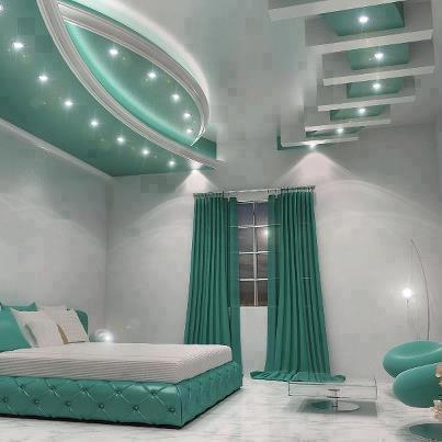 Turkuaz yatak odası modeli