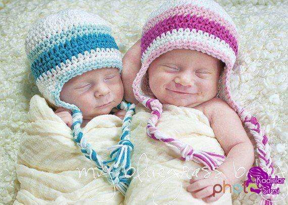 kız ve erkek bebekler için örgü şapkalar