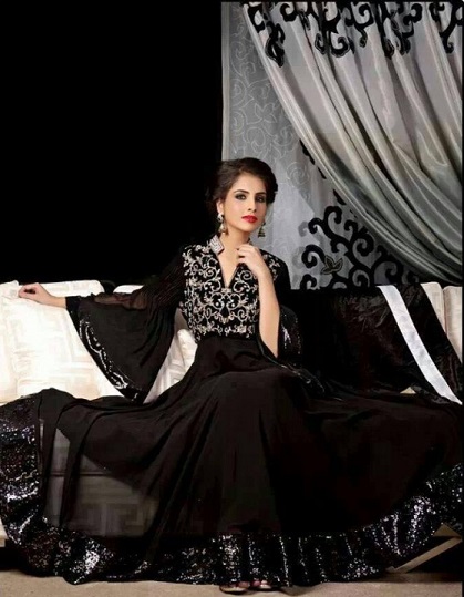 Koloş siyah abiye elbise modeli