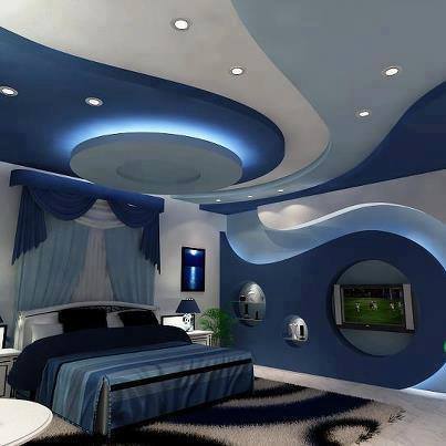 Led aydınlatmalı yatak odası model