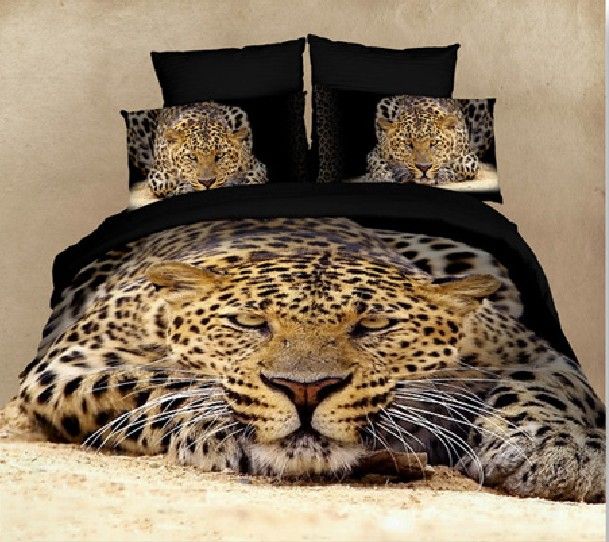 Leopar desenli yatak örtüsü modeli