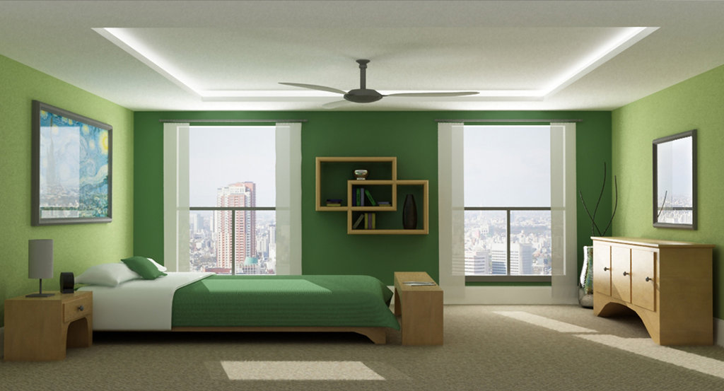 Yeşil yatak odası model