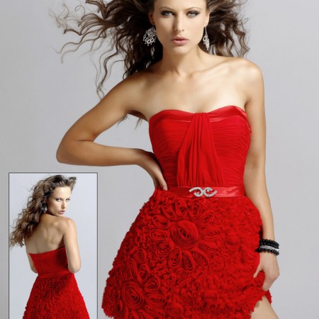 kırmızı mini elbise modeli