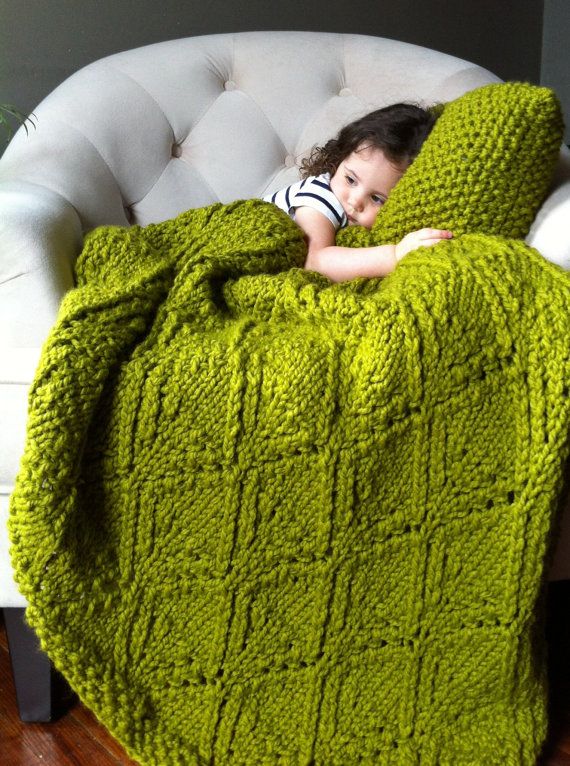 neon yeşil örgü battaniye modeli