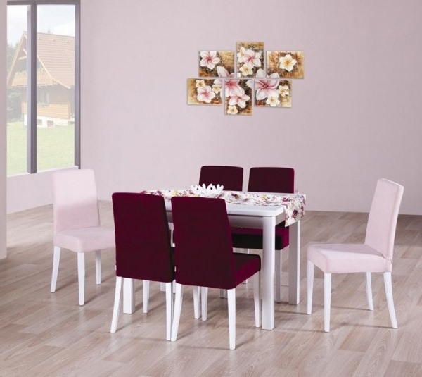 renkli sandalyeli mutfak masaları