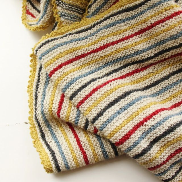 renkli çizgili örgü battaniye modeli
