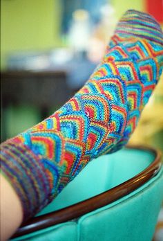 renkli örgü çorap modeli