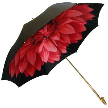 siyah çiçek detaylı şemsiye modeli
