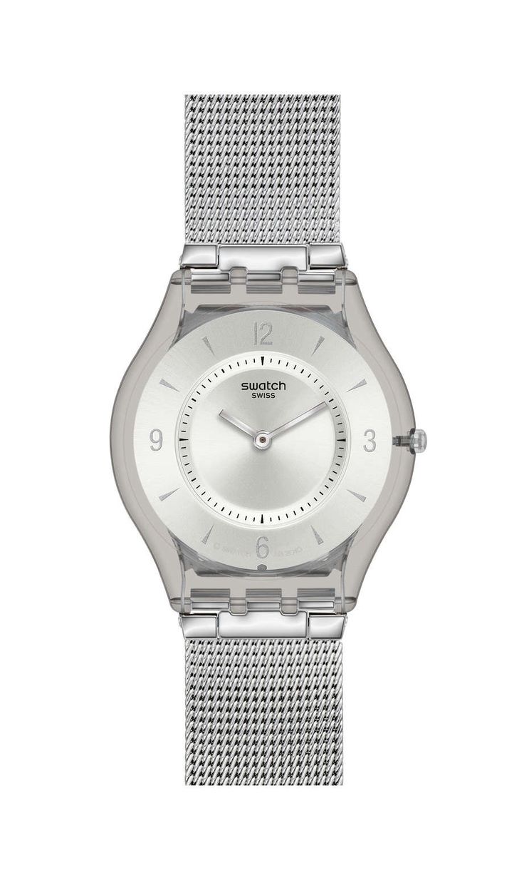 swatch tasarım gümüş saat modeli