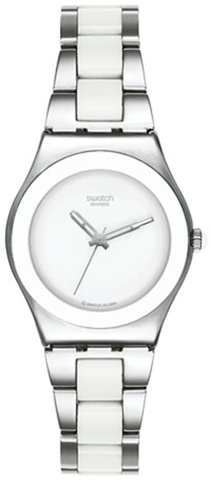 swatch tasarım sade gümüş saat modeli
