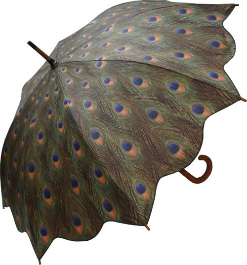 tavuskuşu tüy figürlü şemsiye modeli