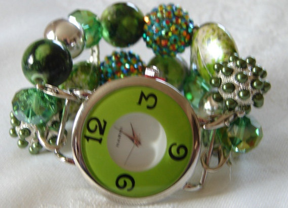 yeşil boncuklu saat kayış