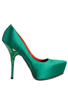 yeşil saten ayakkabı modeli