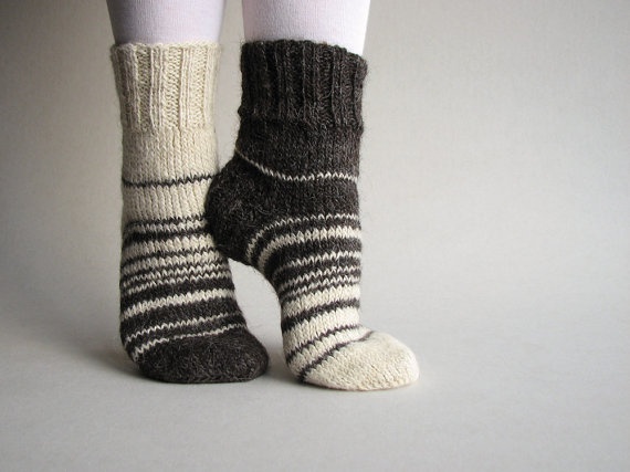 çizgili farklı örgü çorap modelleri