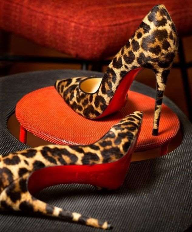 leopar desenli süet stiletto ayakkabı modeli