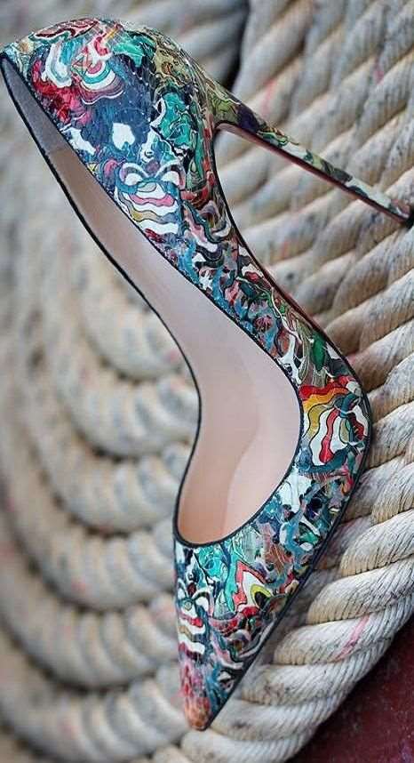 rengarenk stiletto ayakkabı