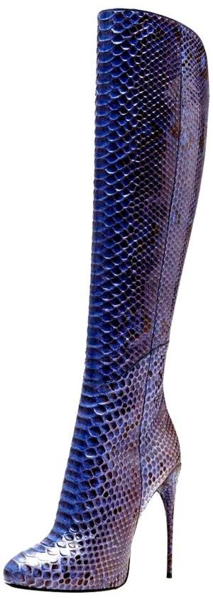 yılan derisi uzun mor deri çizme