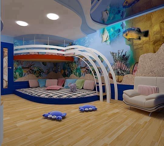 Akvaryum formlu çocuk odası modeli