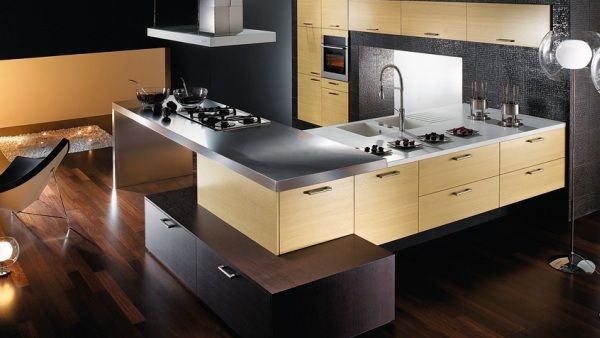 Açık sarı standart mutfak dolabı modeli
