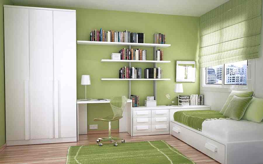 Açık yeşil genç odası halı modeli