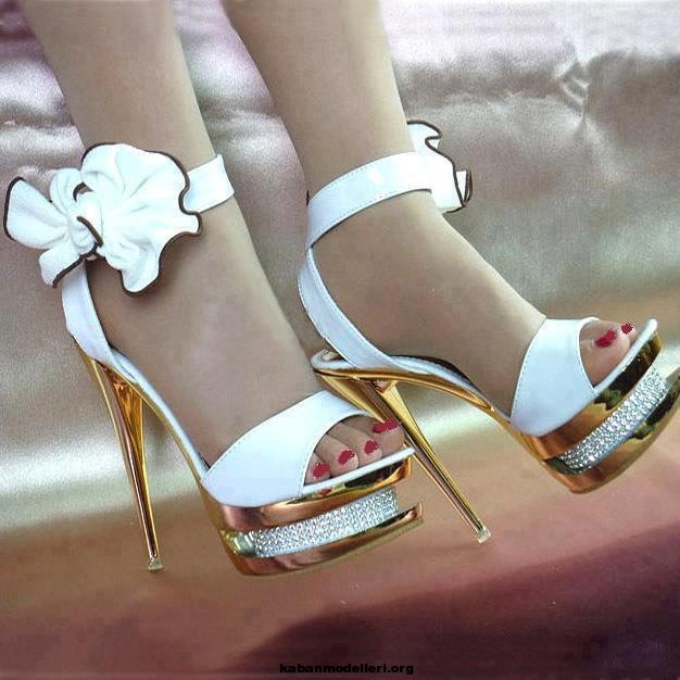 Beyaz Bilekten Platform Ayakkabı Modelleri