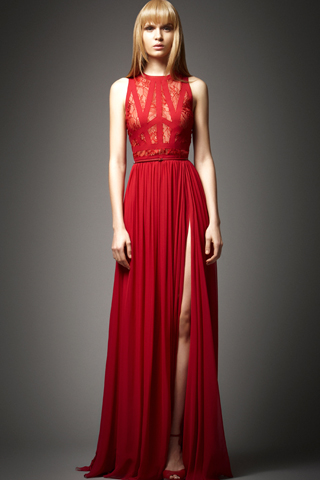Elie Saab kırmızı abiye elbise modeli