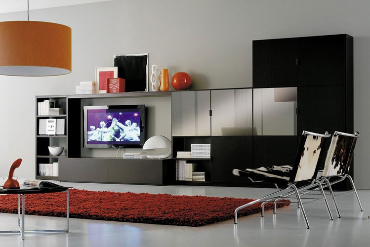 modern contemporary black white living room design