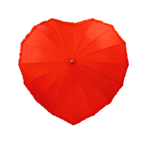 Kırmızı Kalpli Şık Bayan Şemsiye Modelleri