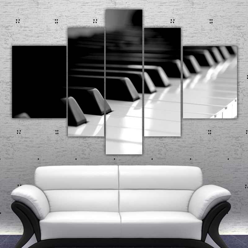 Piyano desenli kanvas tablo modeli