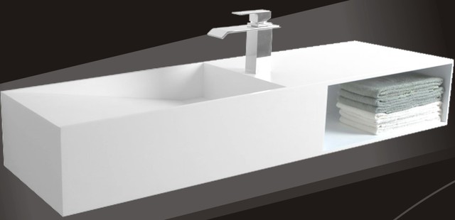 Raflı banyo lavabo modeli