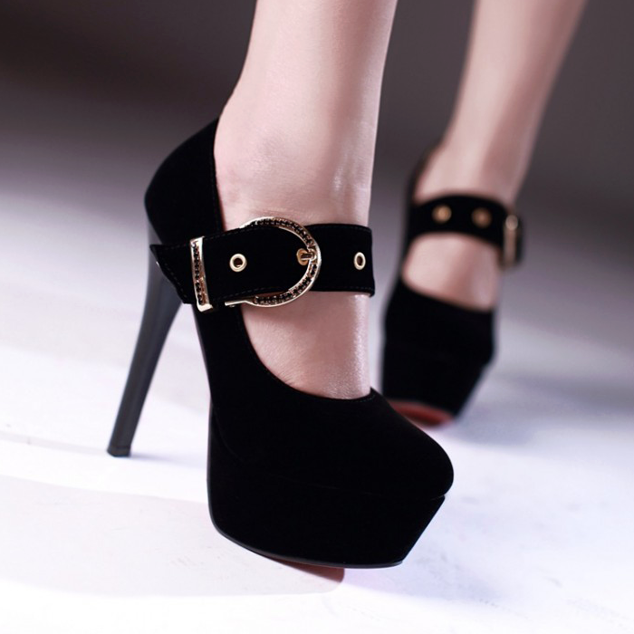 Siyah Tokalı Platform Ayakkabı Modelleri