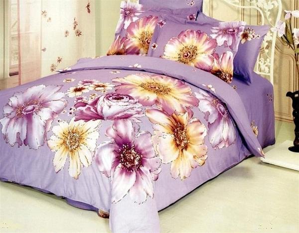 pastel renkli mor yatak örtüleri
