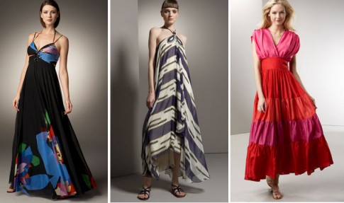 Üç renk asimetrik yazlık elbise modelleri